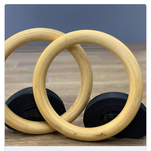Gymnastic Ring Pull Up ABS 400kg Wooden Exercise 1pcs Rings Fitness 